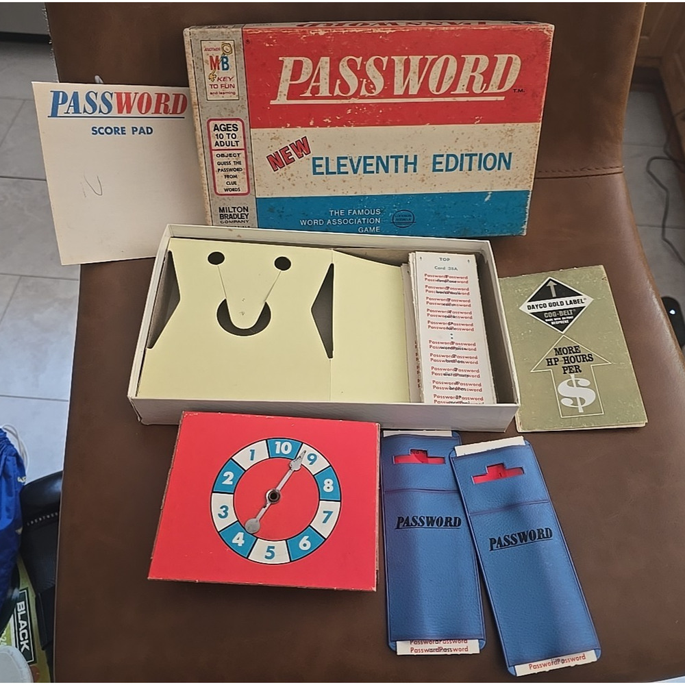 Vintage 1970 Milton Bradley Password Game Eleventh Edition Game #4260 - Complete
